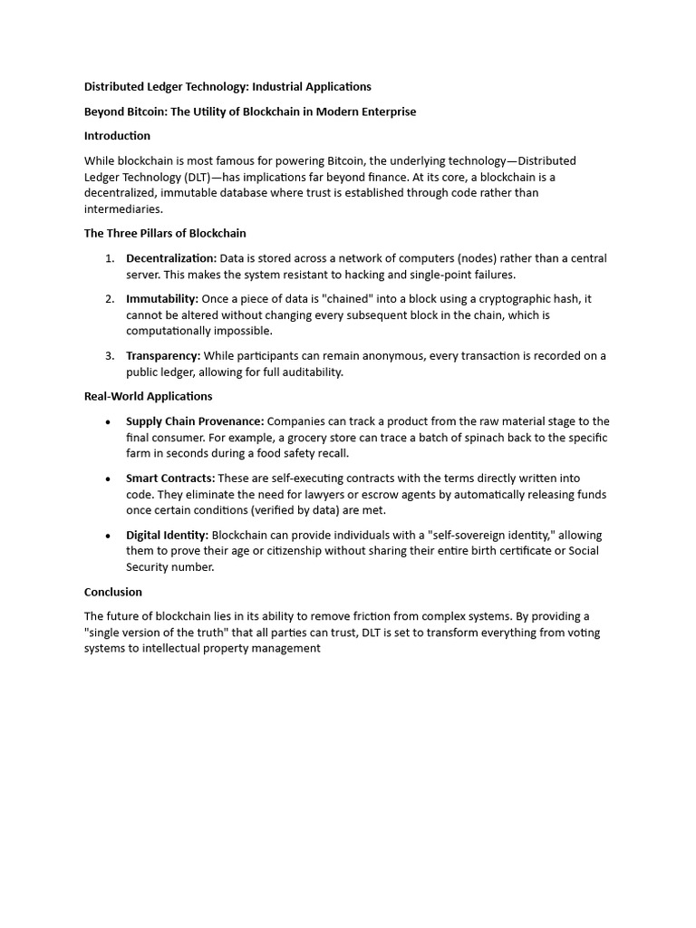 Distributed Ledger Technology | PDF