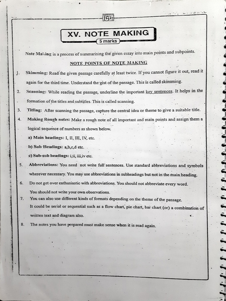 English Note Making | PDF