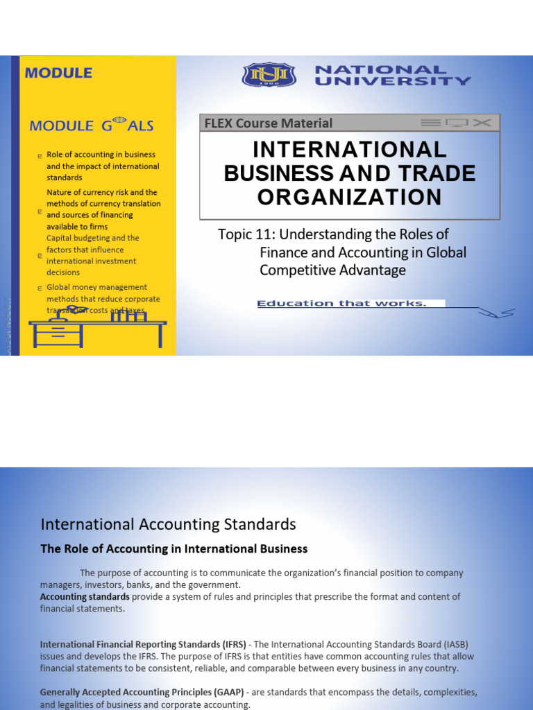 Chapter 9 - Understanding The Roles of Finance and Accounting in Global ...