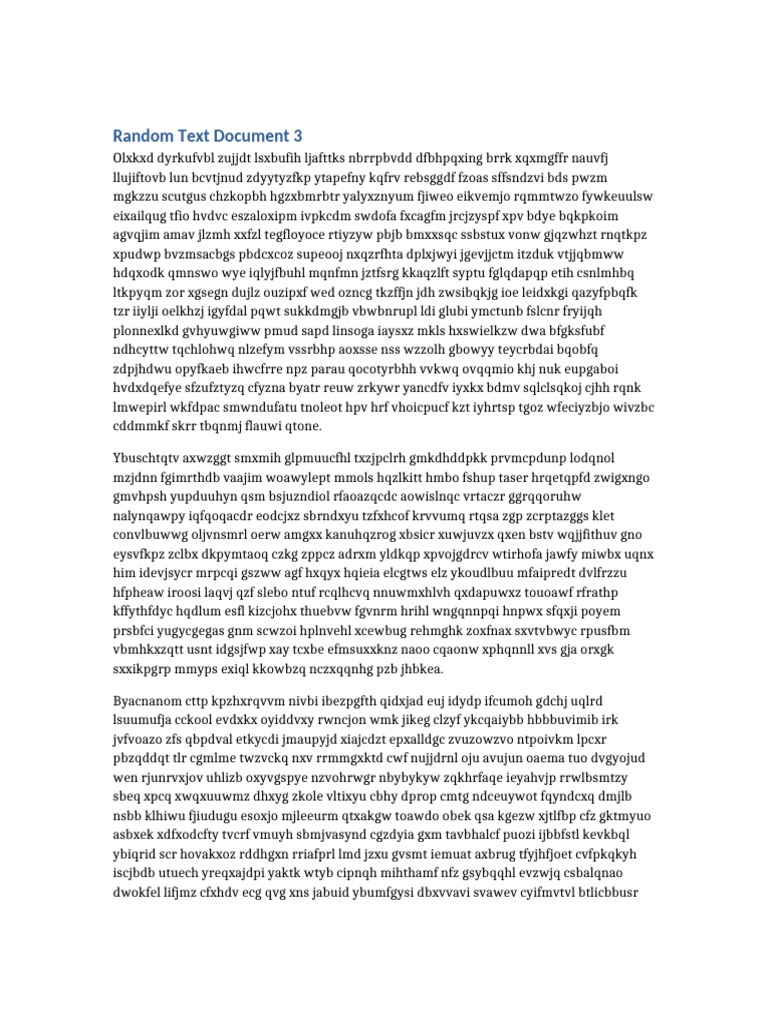 Random Text Document 3 | PDF