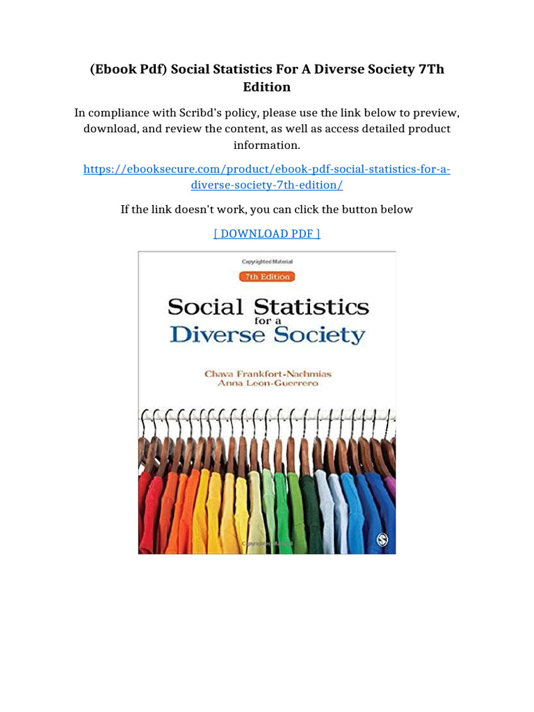 (Ebook PDF) Social Statistics For A Diverse Society 7th Edition | PDF ...