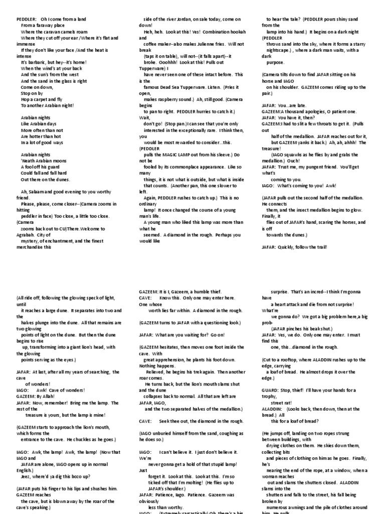 Aladdin Script | PDF