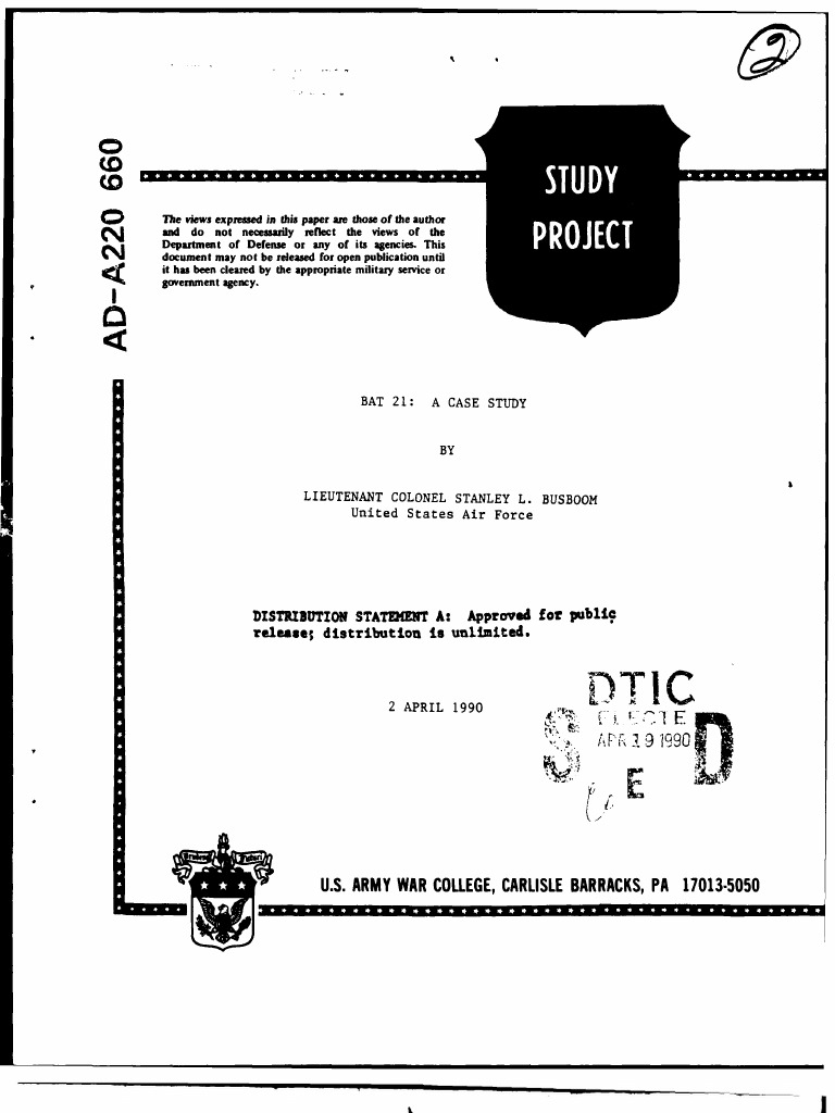 Case Study of Vietnam Rescue Mission Colonel Hambleton Golf Course