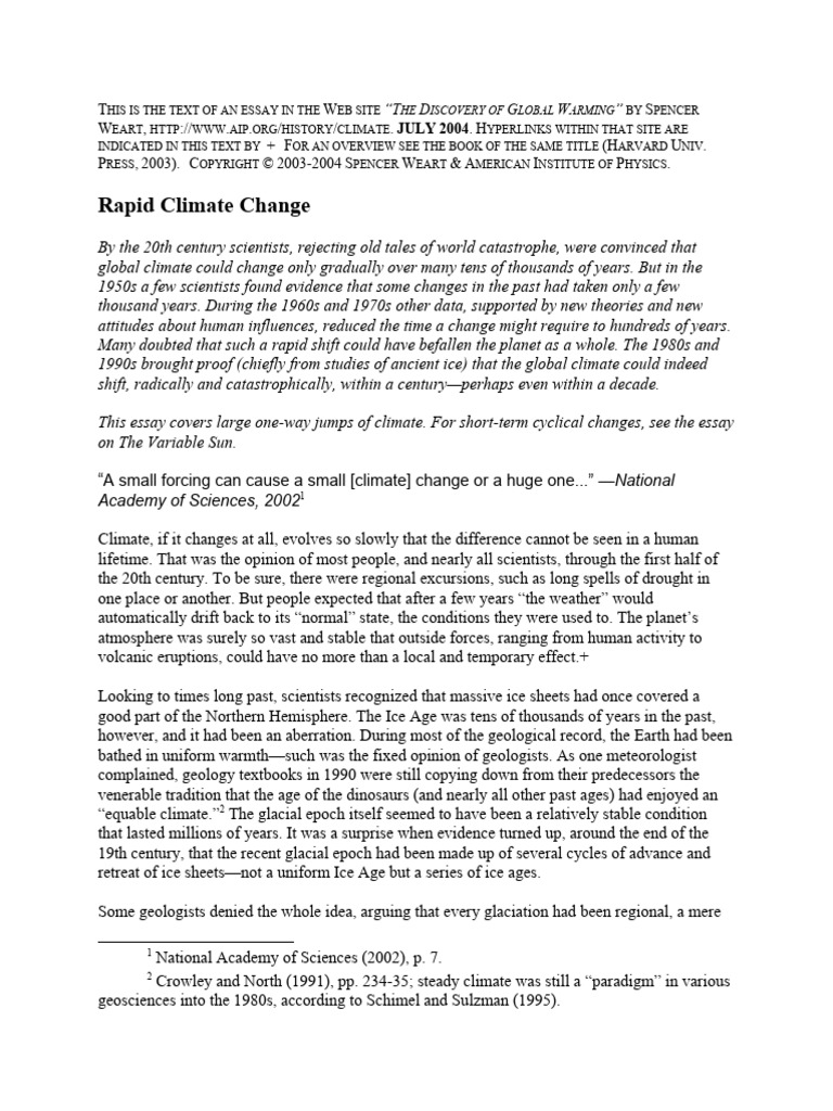Rapid Climate Change | PDF | Ice Age | Climate