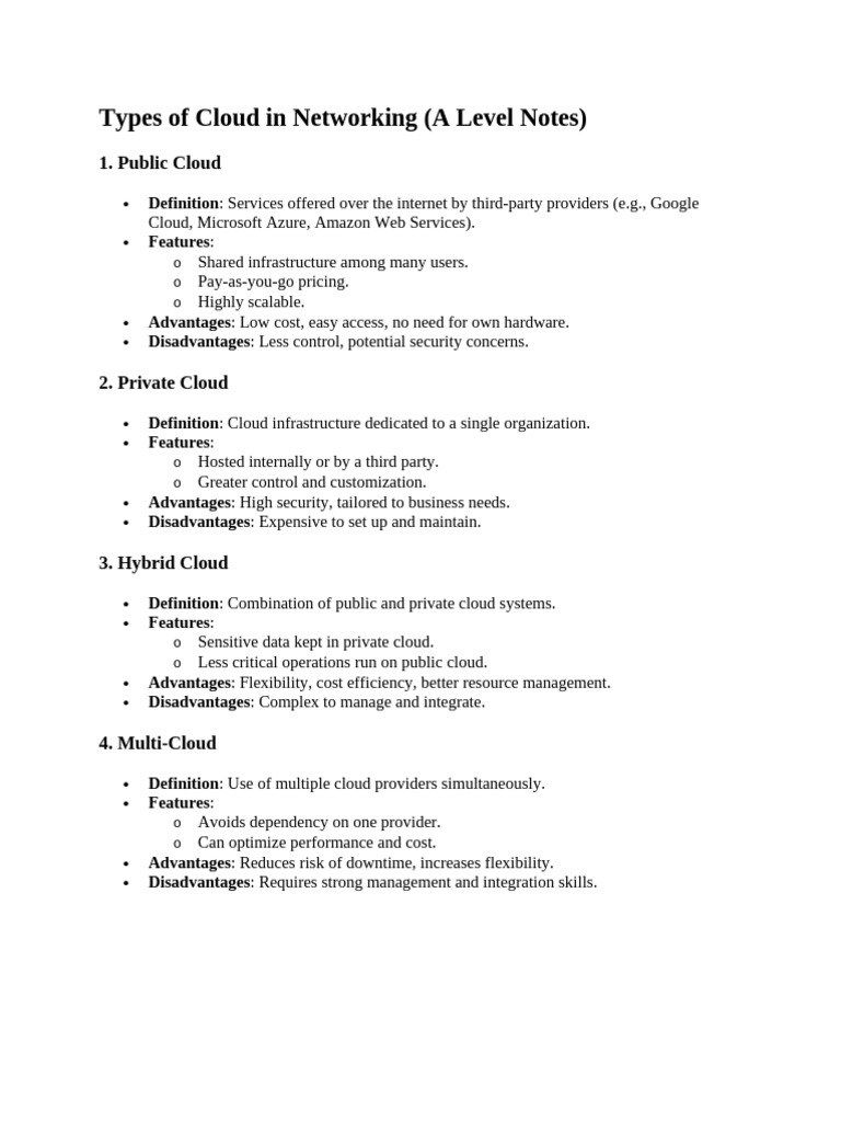 Types of Cloud in Networking | PDF | Cloud Computing | Computer Science