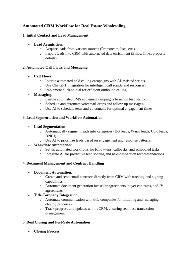 Automated CRM Workflow For Real Estate Wholesaling 2-2 | PDF | Customer ...