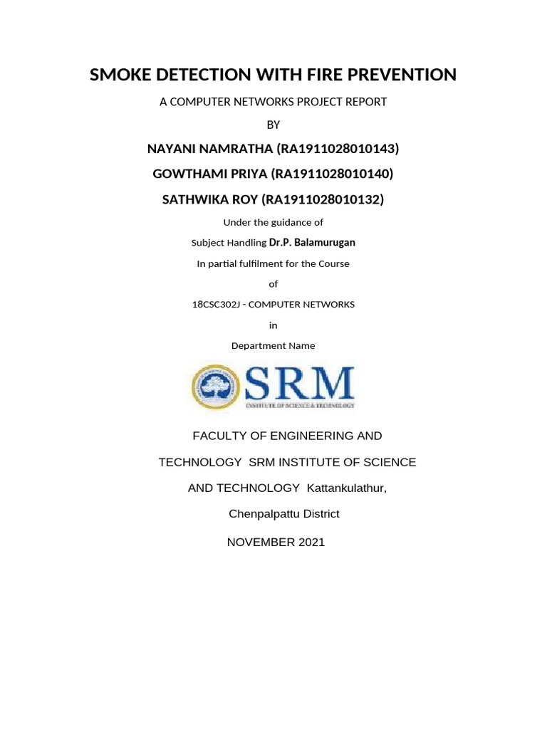 Smoke Detection With Fire Prevention Report | PDF | Smoke | Ip Address