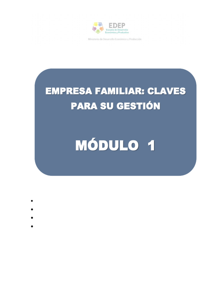 MÓDULO 1 - Conceptualizacion y Caracterisiticas de la Empresa Familiar ...