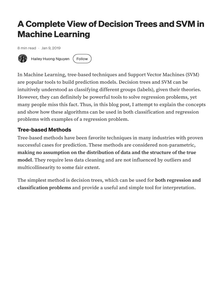 A Complete View of Decision Trees and SVM in Machine Learning - by ...