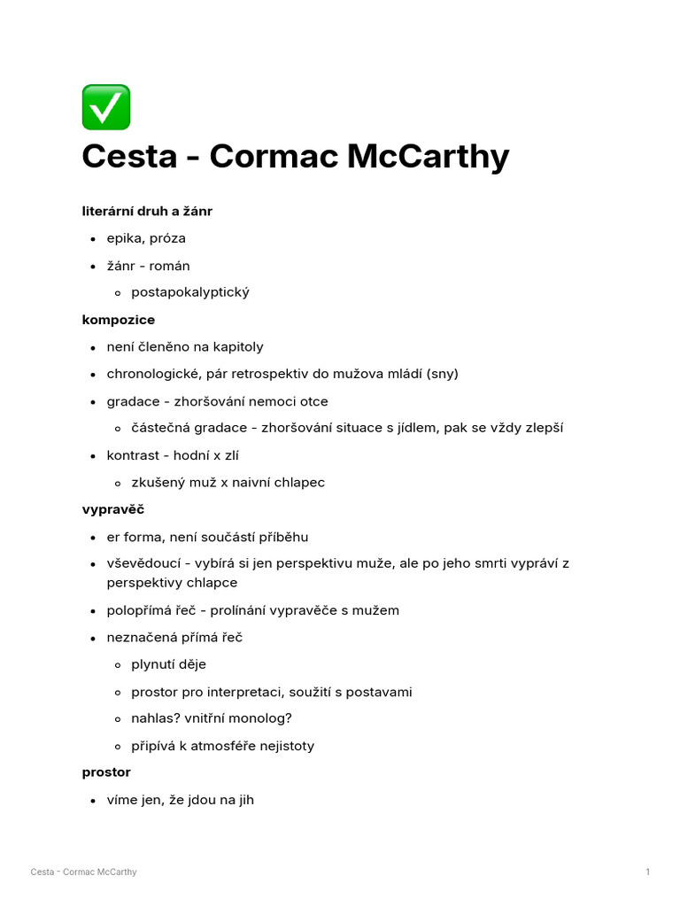 Cesta - Cormac McCarthy | PDF