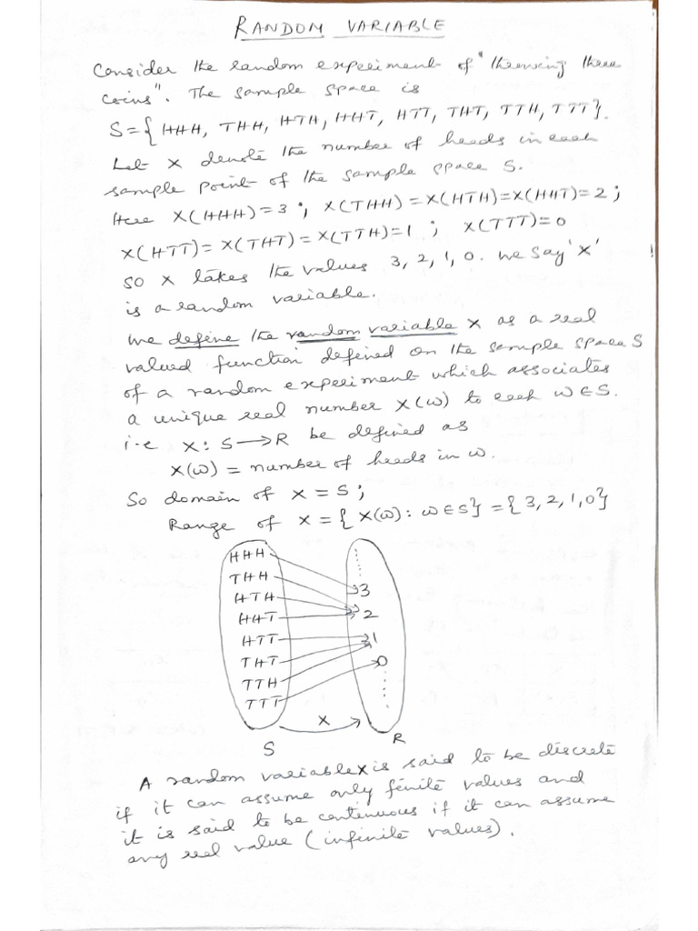 Probability - Random Variable Notes | PDF