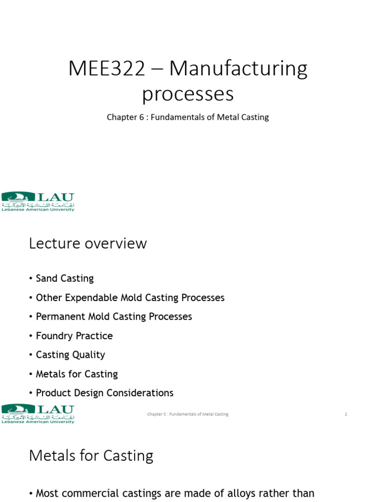 Chapter 6 - Miscelaneous Casting Processes | PDF | Casting | Foundry