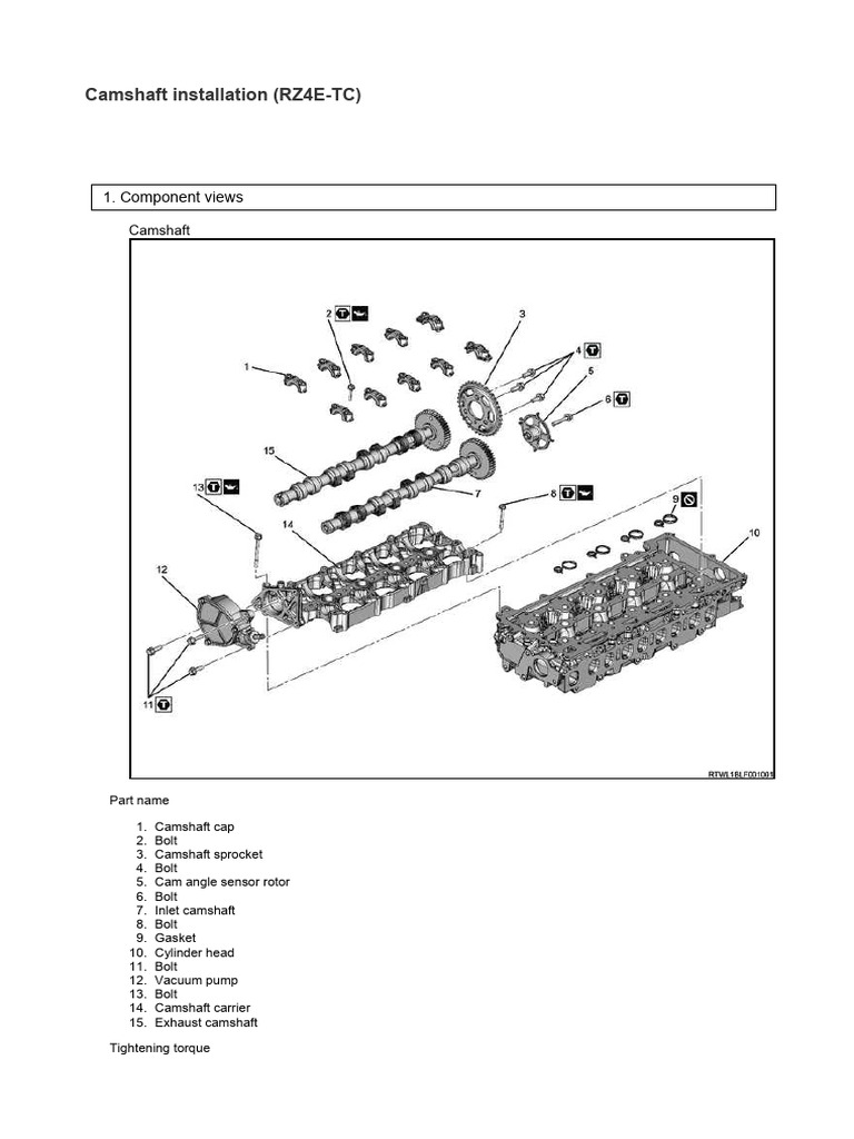 Instalacion Camshaft RZ4E | PDF | Rotating Machines | Machines