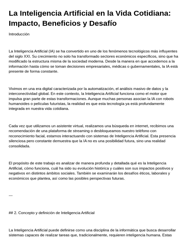 La Inteligencia Artificial en La Vida Cotidiana Impacto, Beneficios y ...