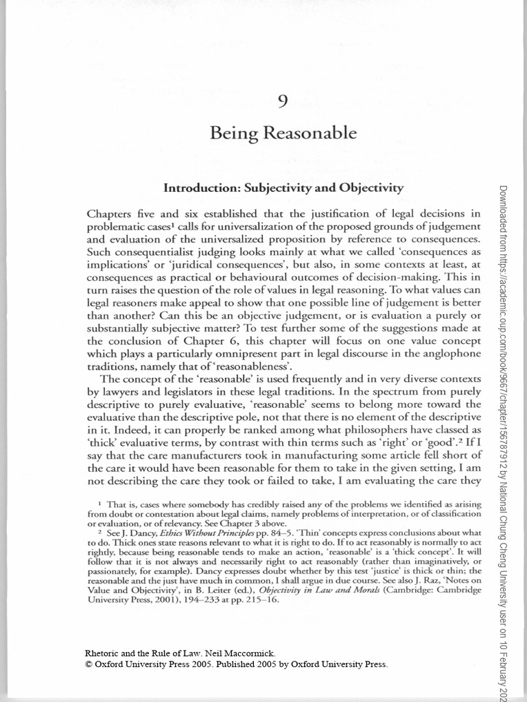MacCormick 2005 Rhetoric and The Rule of Law Ch9 | PDF