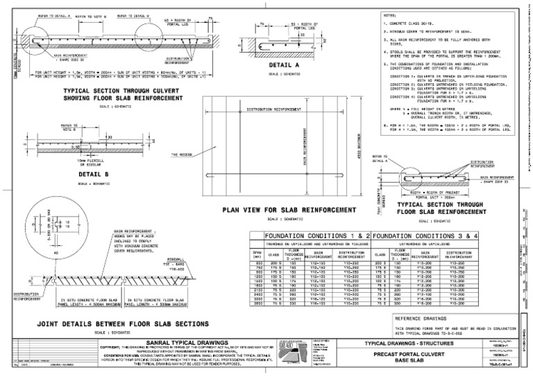 v1 TD S C 001 Precast Portal Culvert Base Slab | PDF