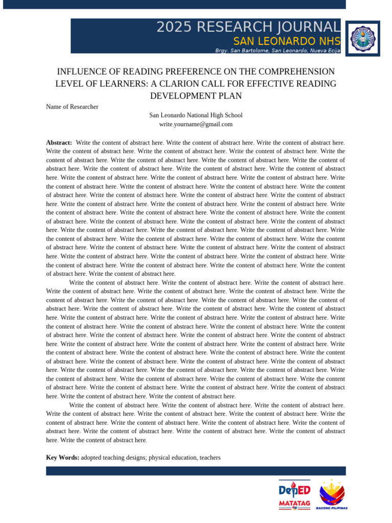 Research Journal Template | PDF