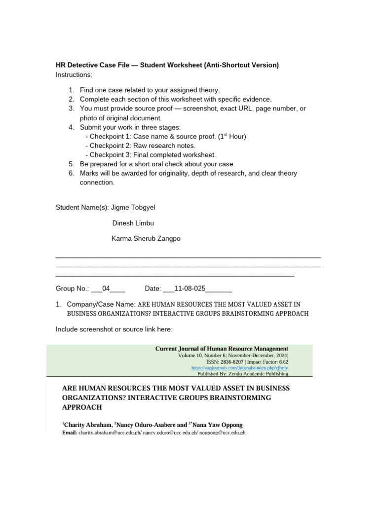 HR Dectective Case Studies | PDF | Human Resource Management | Business