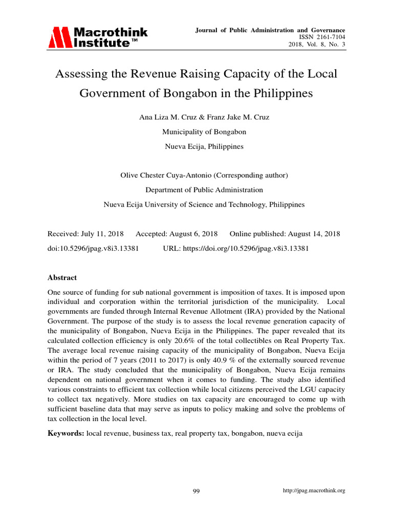 Assessing The Revenue Raising Capacity o | PDF | Taxes | Property Tax