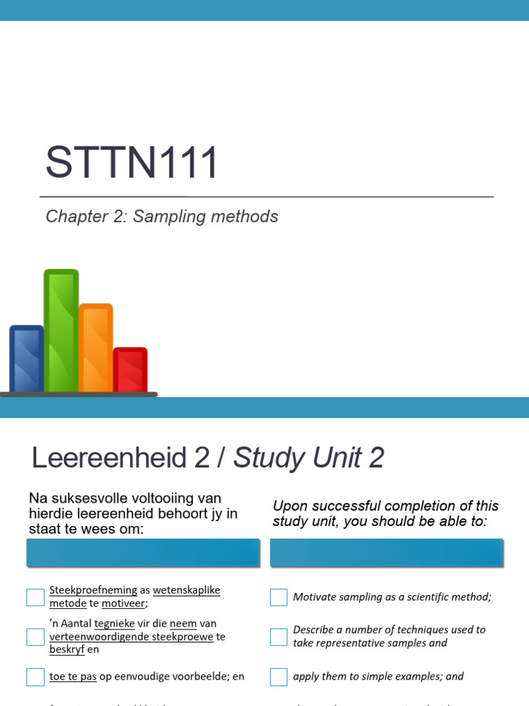 STTN111 Chapter 2 2026 | PDF | Sampling (Statistics) | Stratified Sampling
