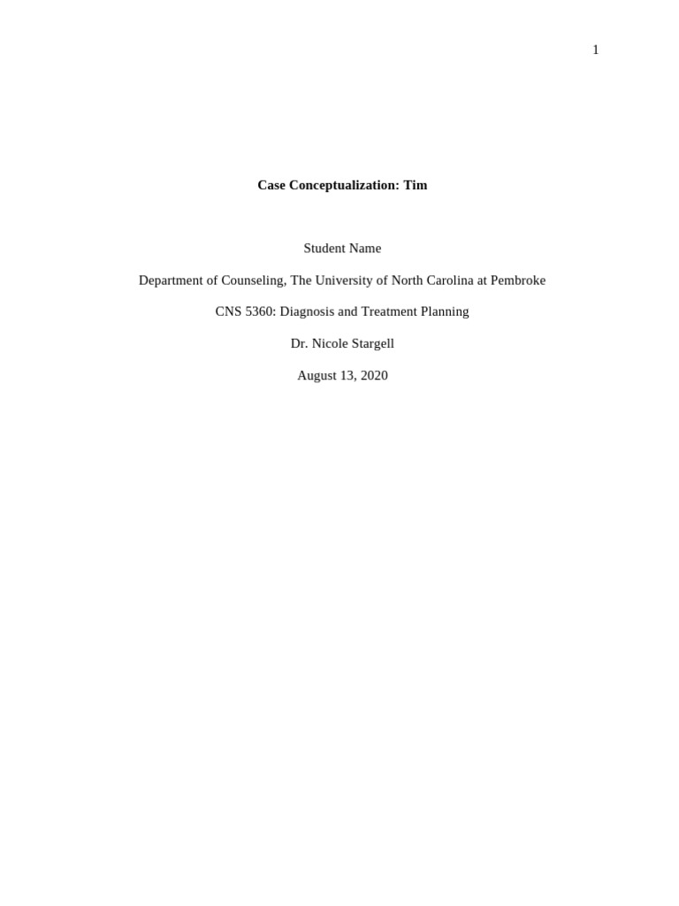 Case Conceptualization | PDF | Cognitive Behavioral Therapy | Major ...