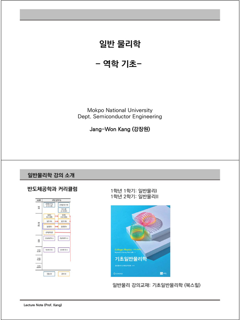 Basic Physics Lecture Note 01 강의용 | PDF