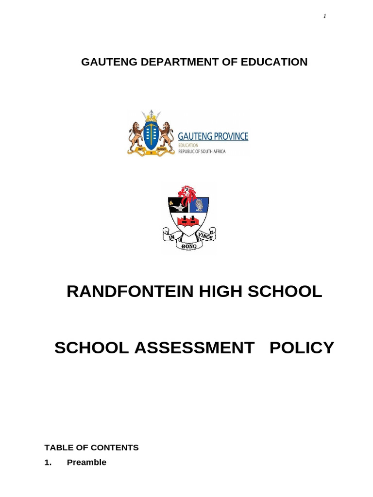 School Assessment Policy 2024 | PDF | Educational Assessment | Learning