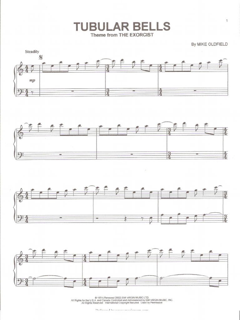 Tubular Bells Sheet Music