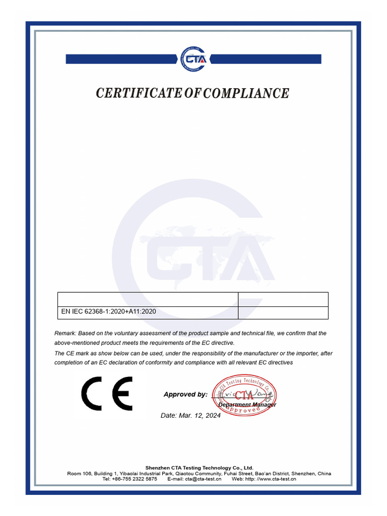 CTA24030701301-CE-LVD 证书 | PDF