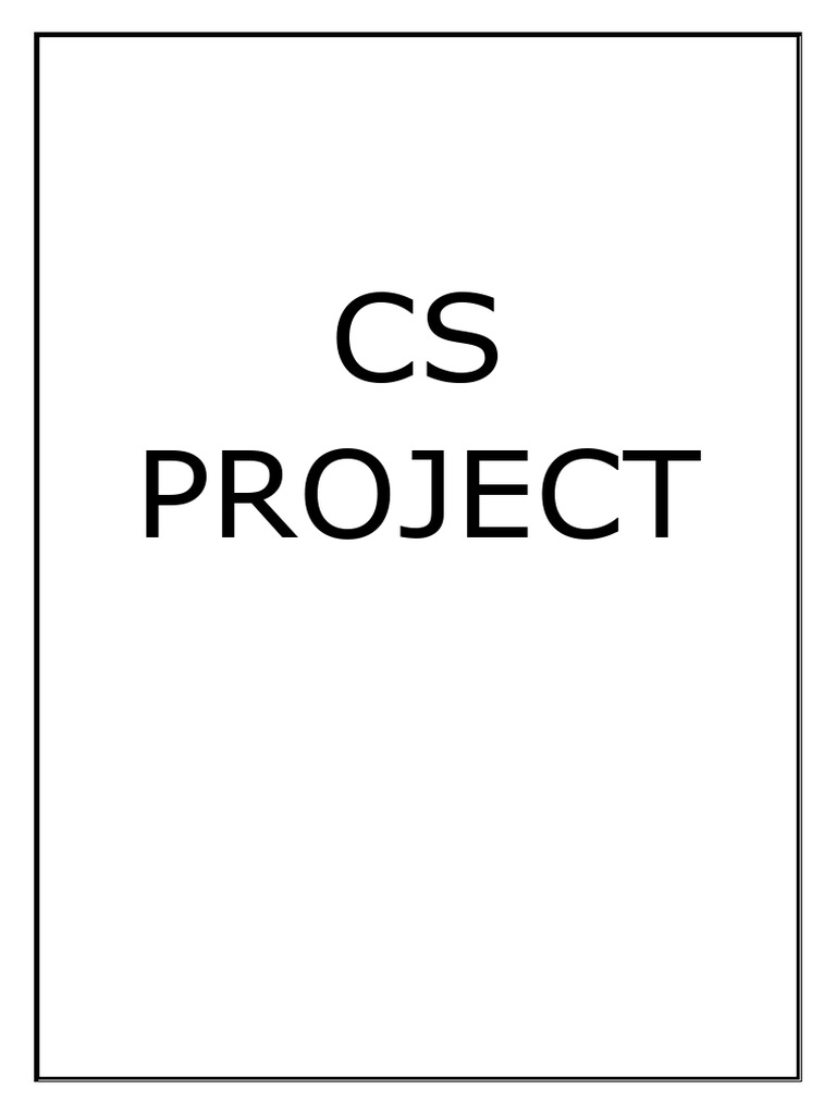 Cs Project Print | PDF