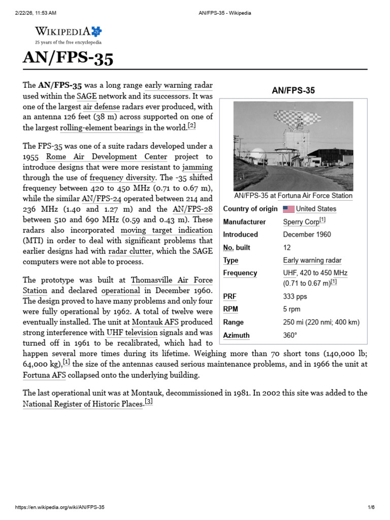 AN - FPS 35 Wikipedia | PDF | Wireless | Military Technology