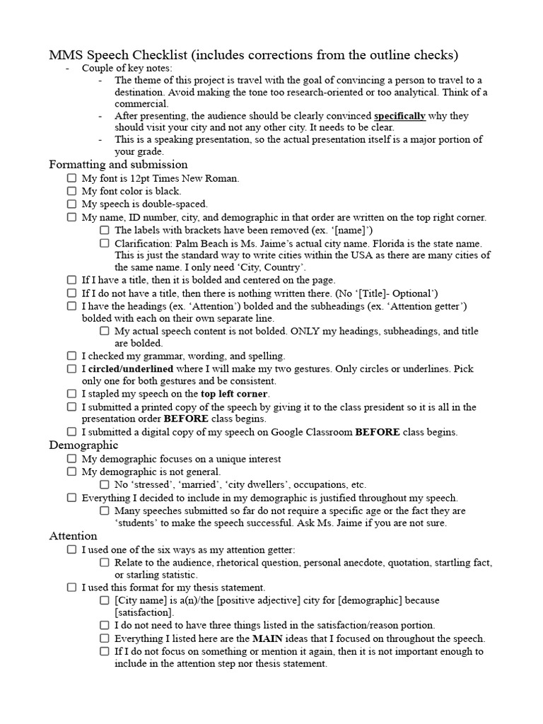 Final MMS Checklist | PDF | Citation | Human Communication