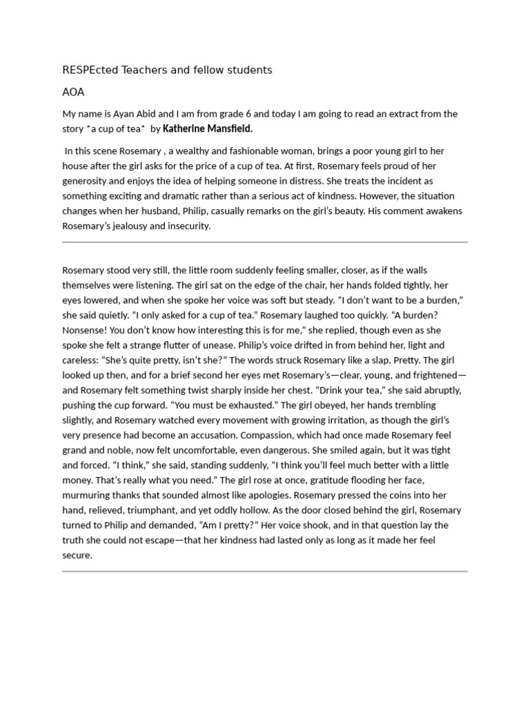 Ayans Dramatic Reading | PDF