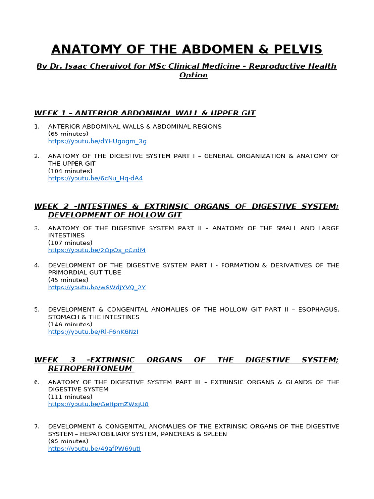 Anatomy of The Abdomen & Pelvis Lectrue Series | PDF | Gastrointestinal ...