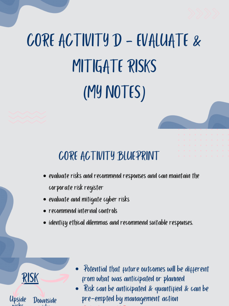 My Notes For CIMA SCS Core Activity D 1769763025 | PDF | Risk ...