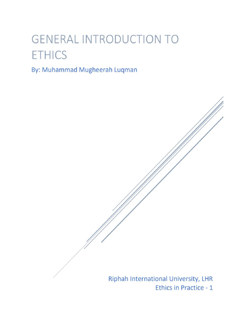 Lecture 2 - General Introduction To Ethics | PDF