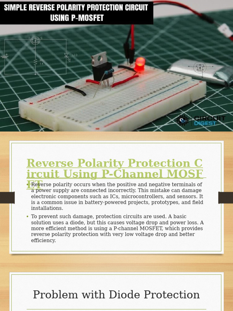 Reverse Polarity Protection Using MOSFET | PDF | Mosfet | Power Supply