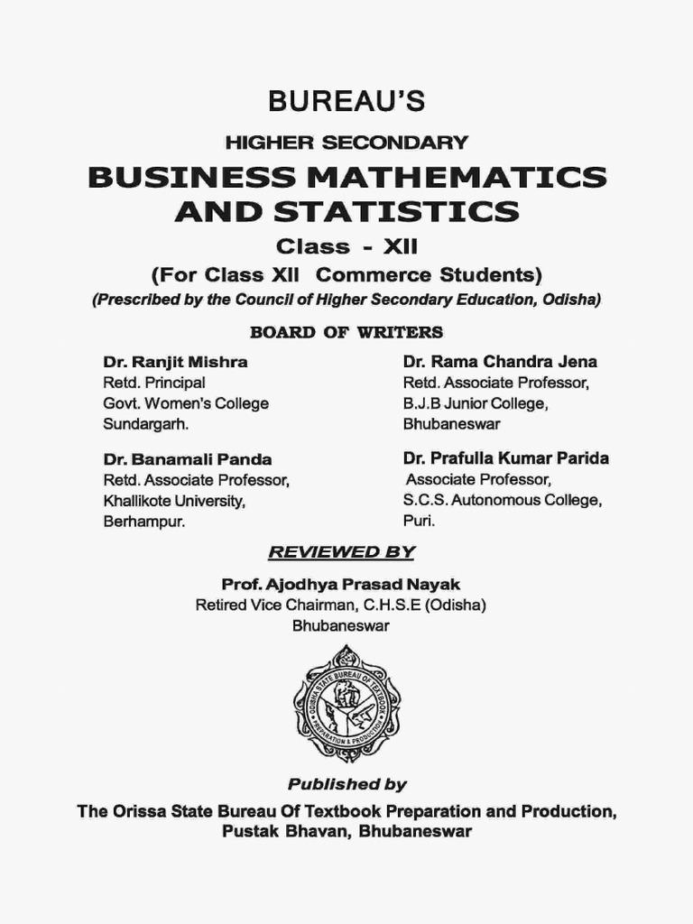 Business Mathematics and Statistics 2nd Year | PDF