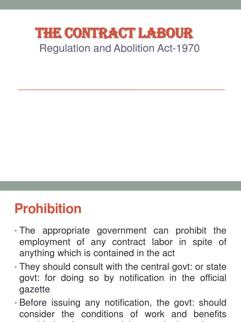 2 labour contract form act Labour Contract The and Abolition 1970 Regulation Act