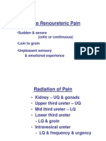 Acute Renoureteric Pain: - Sudden & Severe - Loin To Groin - Unpleasant Sensory