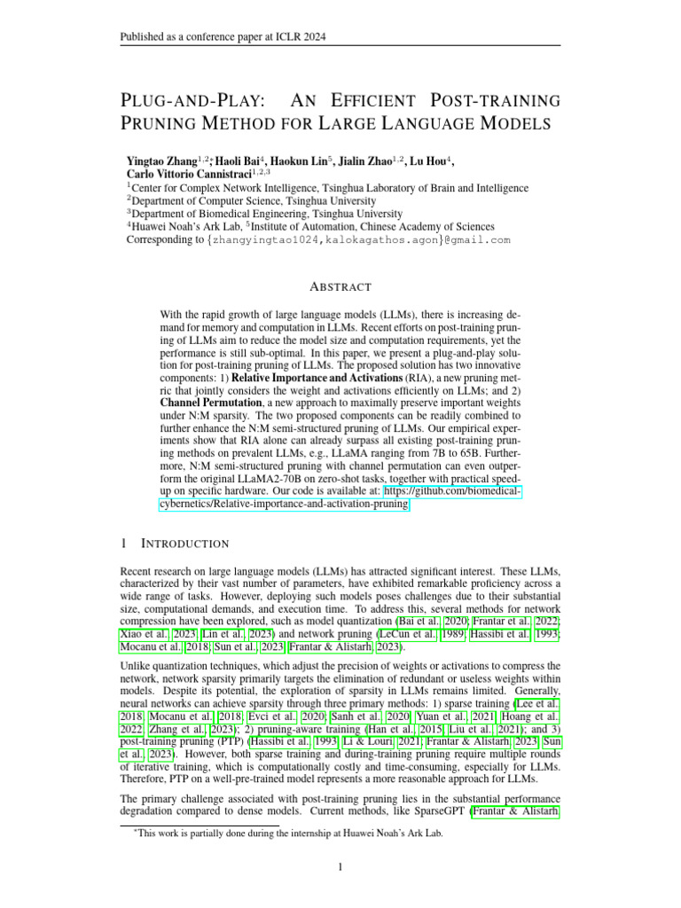 ICLR 2024 Plug and Play An Efficient Post Training Pruning Method For ...