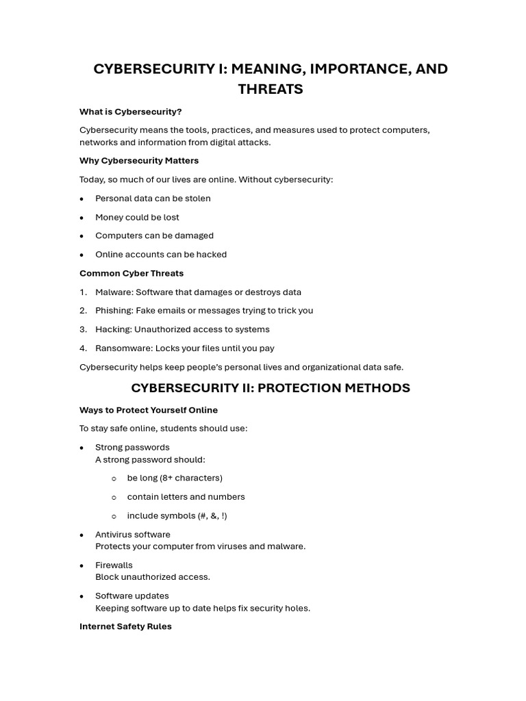 Ss1 Digital Technologies - Final Note | PDF | Security | Computer Security