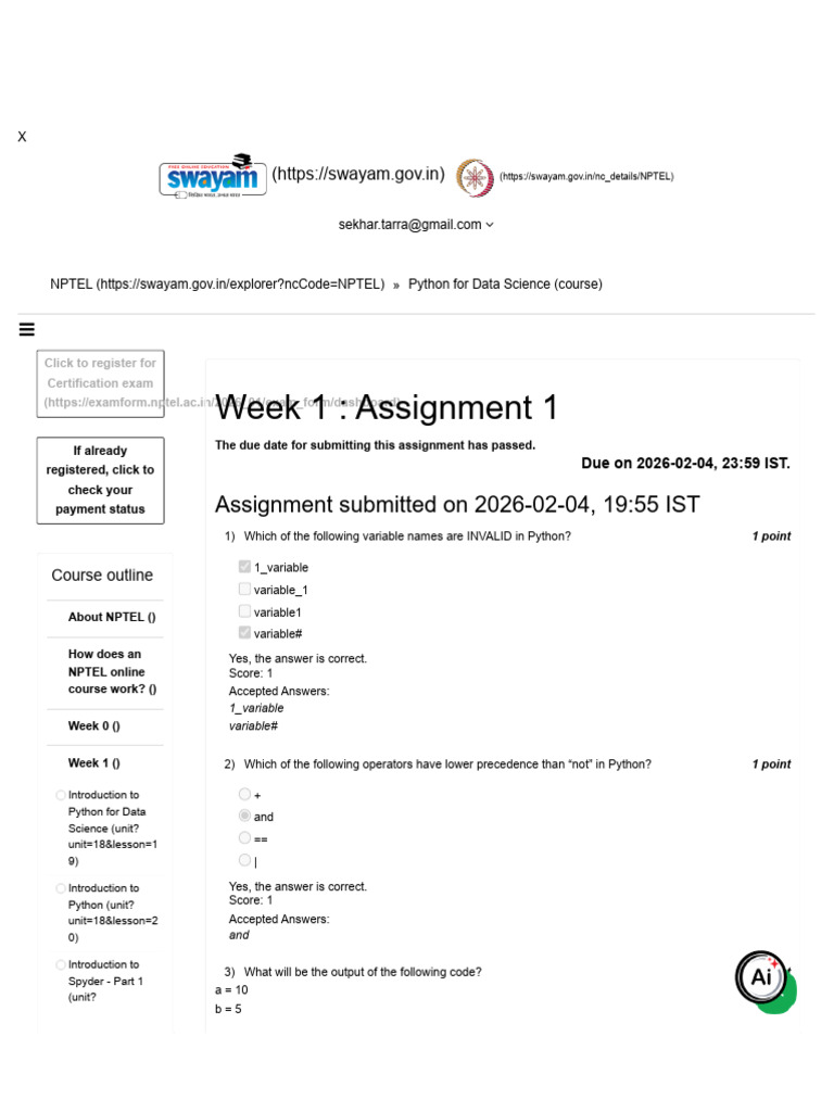 Python For Data Science A-1 Ans | PDF | Software Development | Computer ...