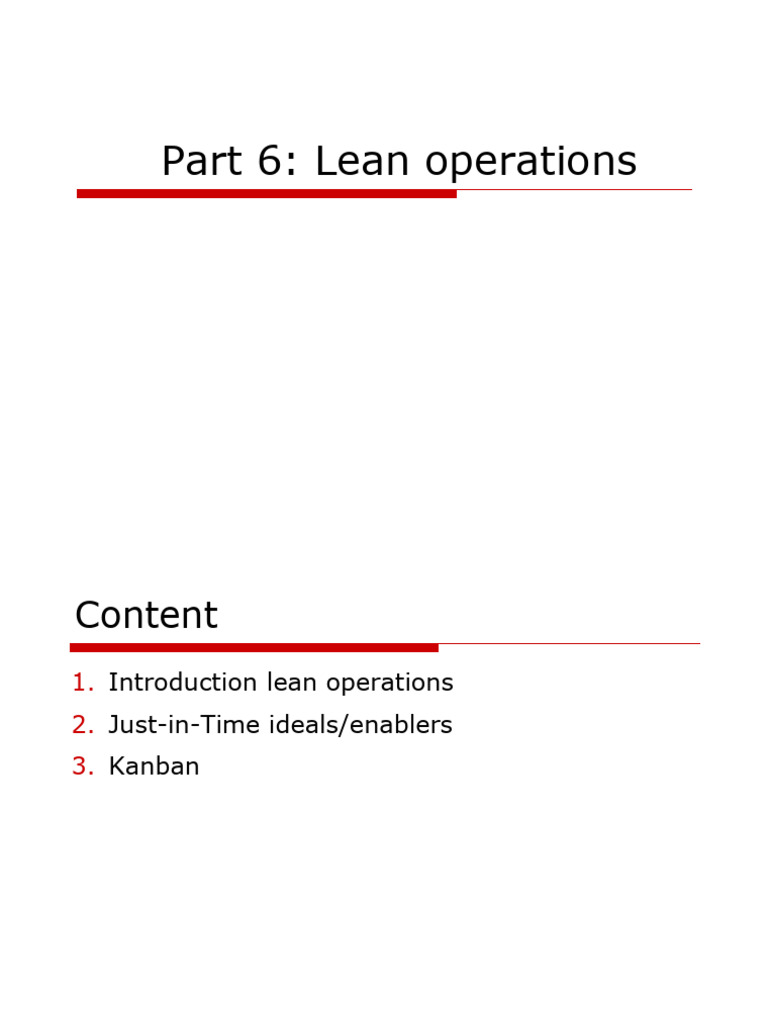 Session 11 - 6 - Lean Operations - Without Solutions | PDF | Lean ...