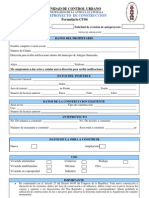 Formulario Anteproyecto de Construccion Antigua Guatemala