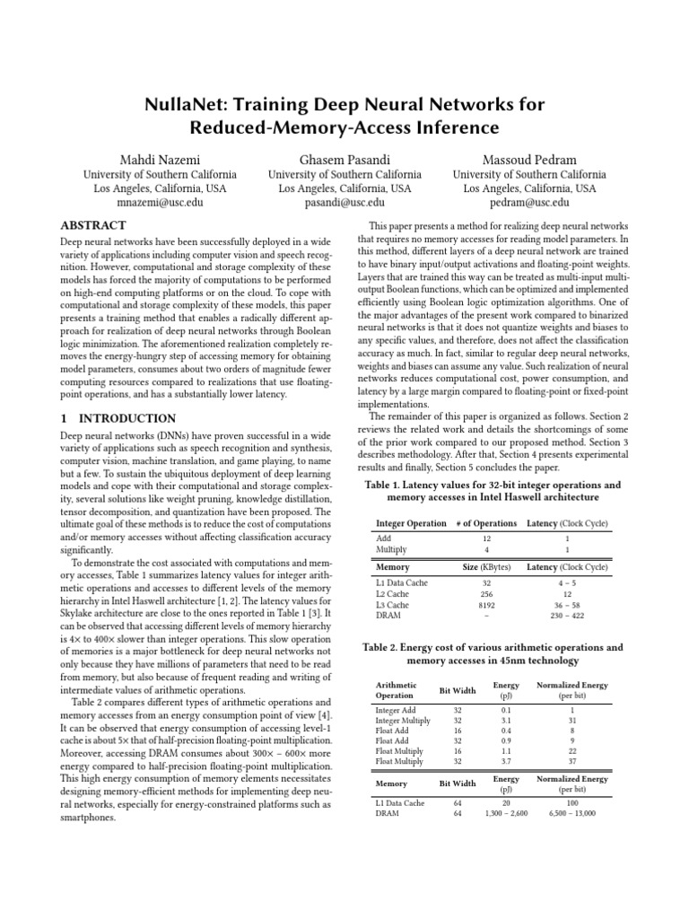 NullaNet Training Deep Neural Networks For Reduced | PDF | Deep ...