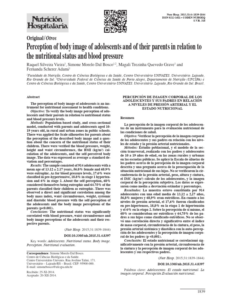 Perception of Body Image of Adolescents and of Their Parents Piiclejgym ...