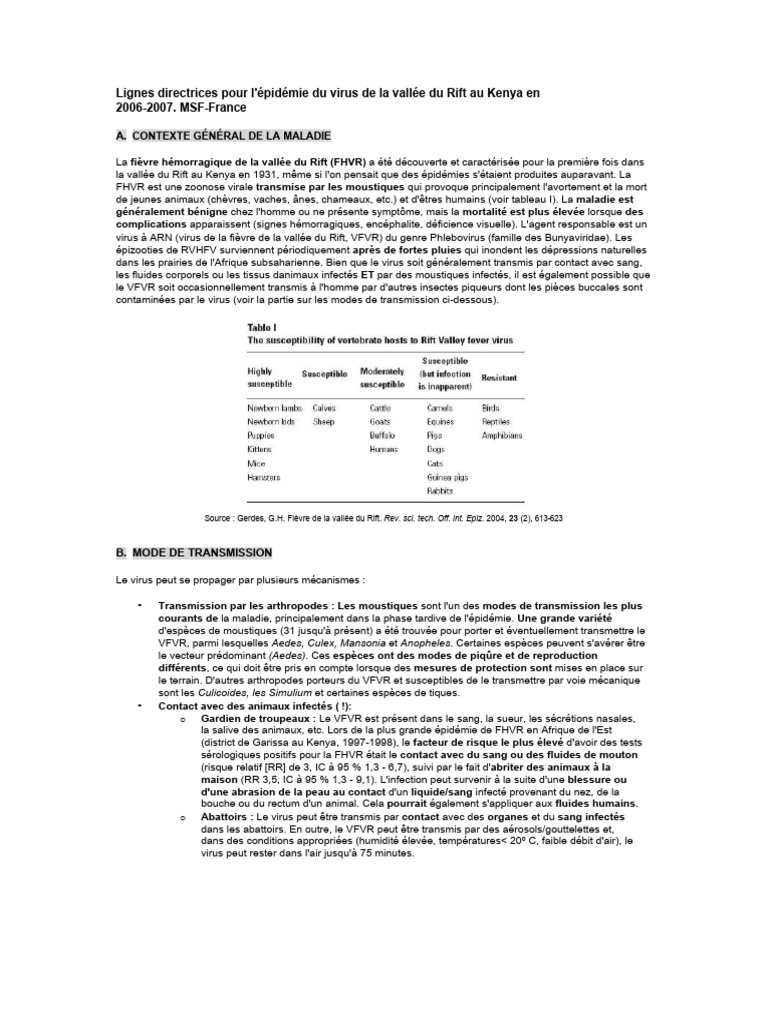 EN 2007 OCP RVF Guidelines Francais | PDF | Moustique | Sérologie
