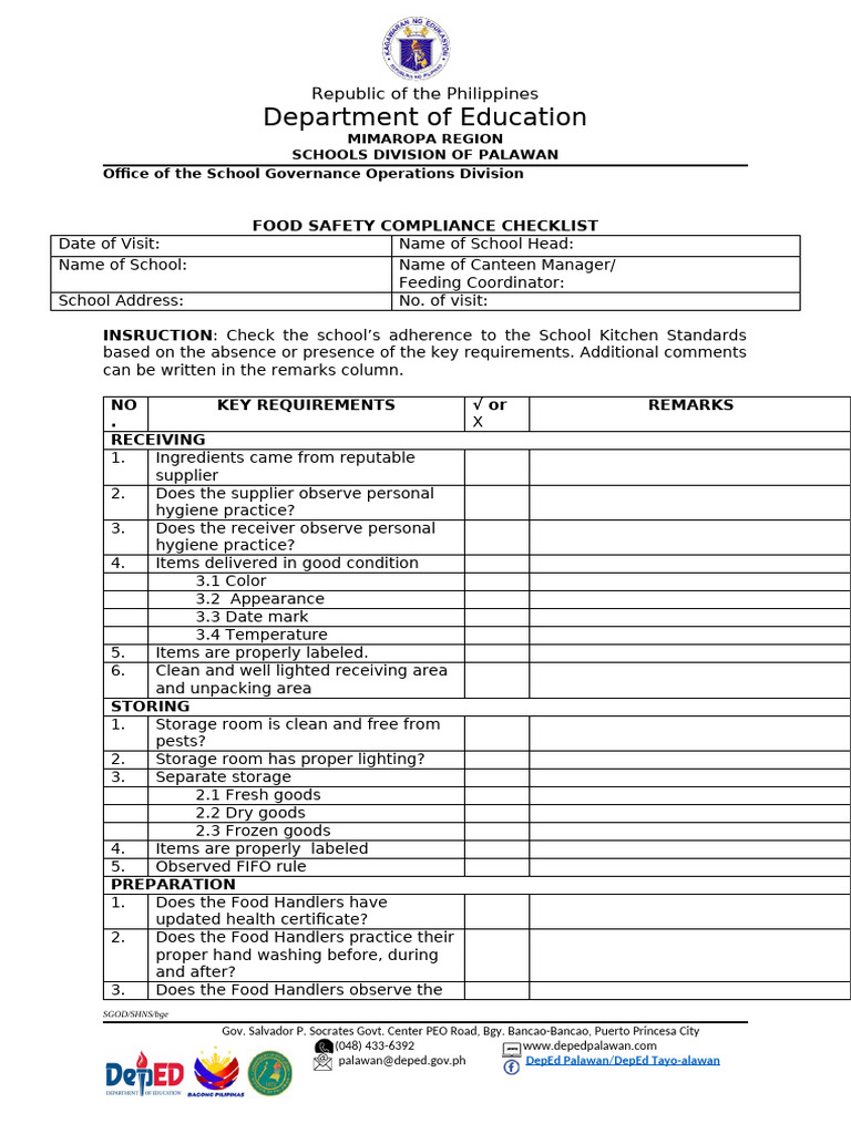 Food Safety Monitoring Tool | PDF | Food Safety | Kitchen Utensil