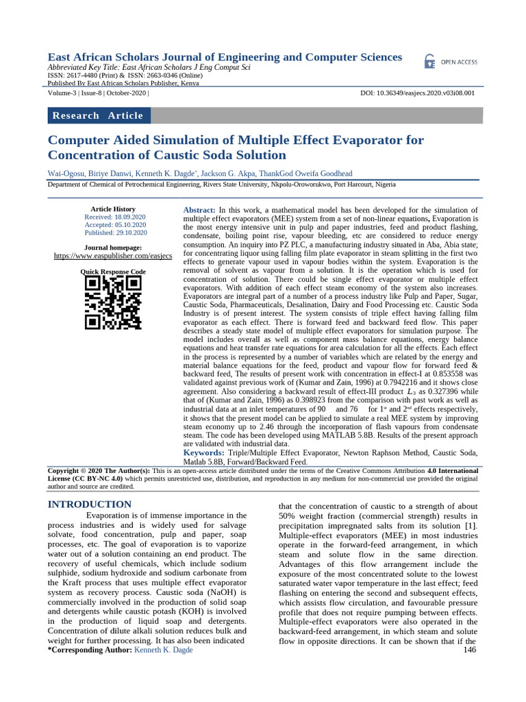 Computer Aided Simulation of Multiple Ef | PDF | Steam | Heat Exchanger